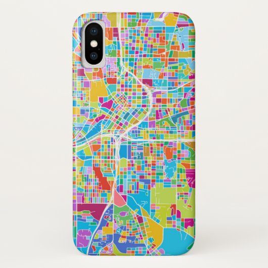 アトランタのカラフルな地図 Case-Mate iPhoneケース (裏面)