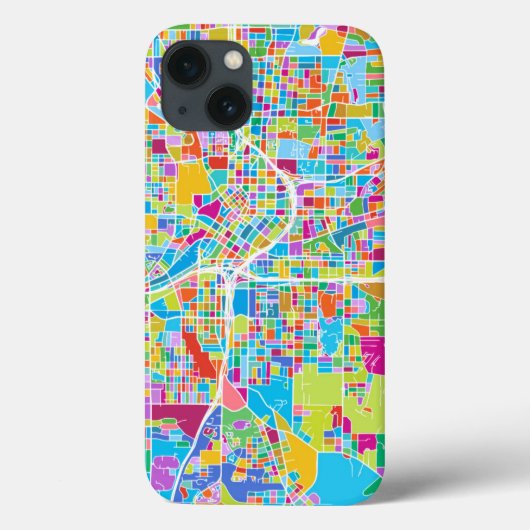 アトランタのカラフルな地図 Case-Mate iPhoneケース (裏面)