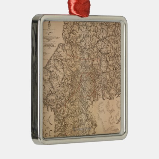 アトランタのキャンペーン-内戦のパノラマ式の地図3 メタルオーナメント (右)