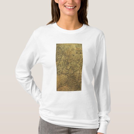 アトランタのキャンペーン-内戦のパノラマ式の地図 Tシャツ (正面)