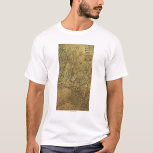 アトランタのキャンペーン-内戦のパノラマ式の地図 Tシャツ
