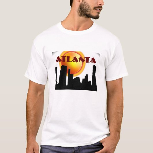 アトランタのスカイラインおよび日光 Tシャツ (正面)