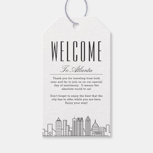 アトランタのスカイライン | ウェルカムメッセージ ギフトタグ (正面)