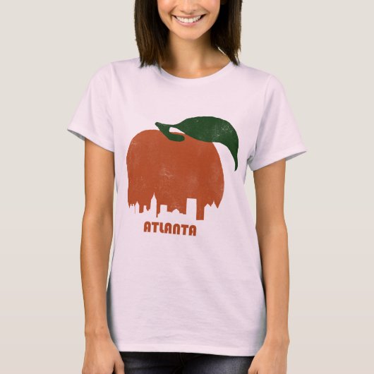 アトランタのレトロのスカイライン女性 Tシャツ (正面)