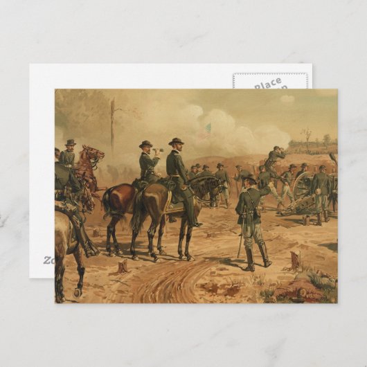 アトランタの南北戦争包囲by Thure de Thulstrup ポストカード (正面/裏面)