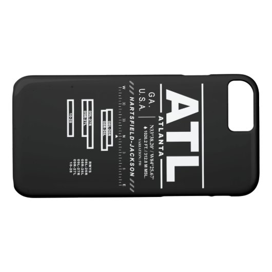 アトランタの国際空港ATLのiPhoneの場合 Case-Mate iPhoneケース (裏面(横))
