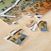 アトランタの漫画の地図のパズル ジグソーパズル (側面)