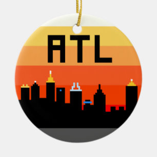 アトランタの8ビットスカイラインATL セラミックオーナメント