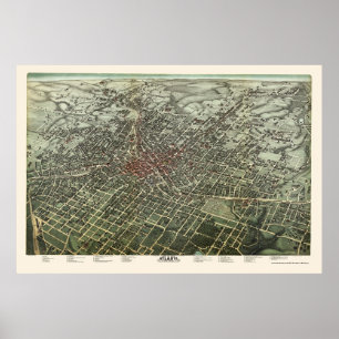 アトランタのGAのパノラマ式の地図- 1892年 ポスター