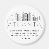 アトランタをテーマ |市カスタムのメッセージまたはスローガン マグネット (正面)