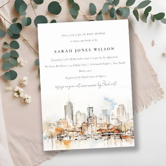 アトランタエレガントジョージアランドスケープベビーシャワー 招待状