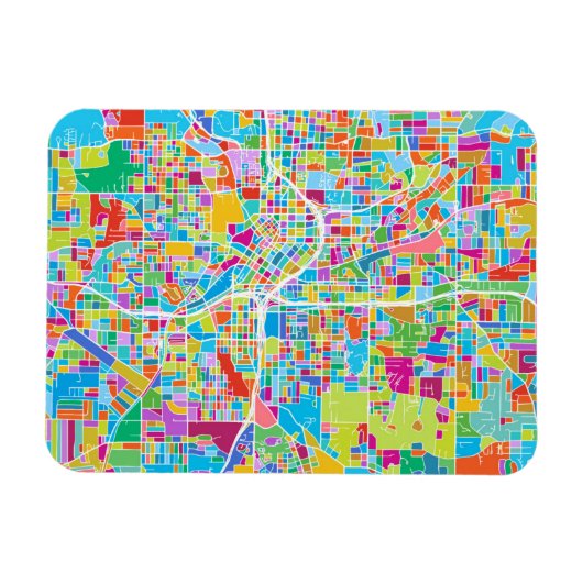 アトランタカラフルの地図 マグネット (横)