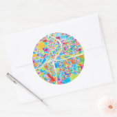 アトランタカラフルの地図 ラウンドシール (封筒)