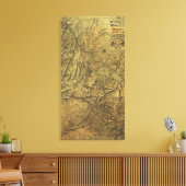 アトランタキャンペーン – 南北戦争パノラママップ キャンバスプリント (インサイチュ (リビング))