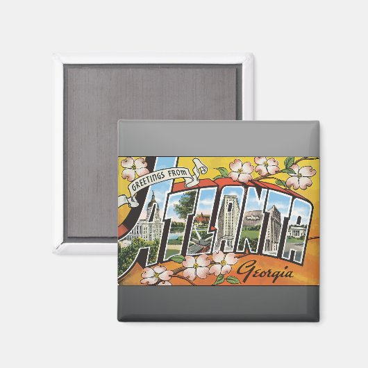アトランタグルジアからのご挨拶ヴィンテージ マグネット (正面/裏面)