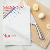 アトランタグルジア統一された州レトロスカイライン キッチンタオル (四つ折り)