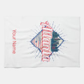 アトランタグルジア統一された州レトロスカイライン キッチンタオル (横)