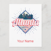アトランタグルジア統一された州レトロスカイライン シーズンポストカード (正面)