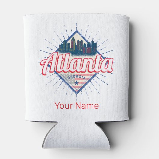 アトランタグルジア統一された州レトロスカイライン 缶クーラー (裏面)