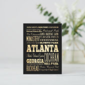 アトランタシティオブジョージア州タイポグラフィアート ポストカード (スタンド正面)