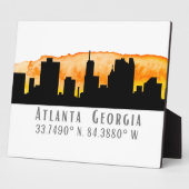 アトランタシティスカイラインマップ座標 フォトプラーク (側面)