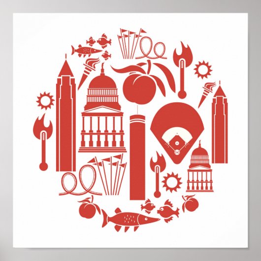 アトランタジョージアのアイコン ポスター (正面)