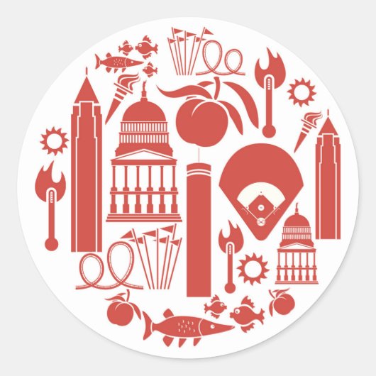 アトランタジョージアのアイコン ラウンドシール (正面)