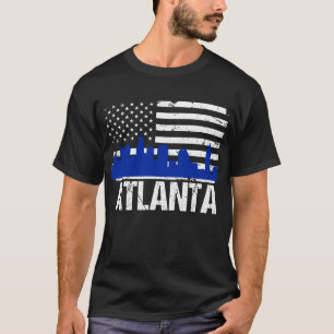 アトランタジョージアのスカイラインの動揺してな米国旗 Tシャツ