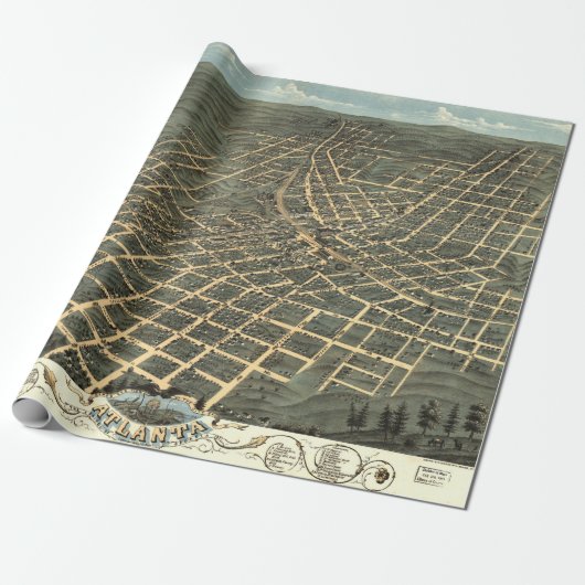 アトランタジョージアのヴィンテージの地図 ラッピングペーパー (アンロールド)
