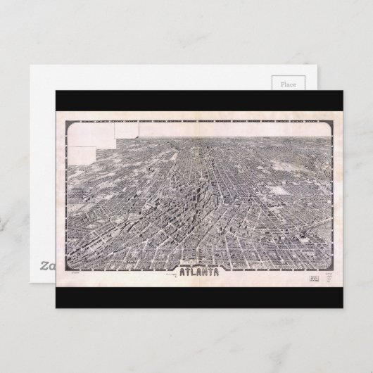 アトランタジョージアの航空地図(1919年) ポストカード (正面/裏面)