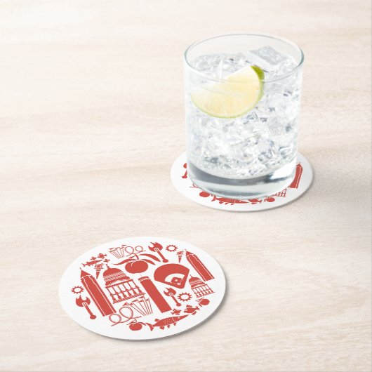 アトランタジョージアアイコン ラウンドペーパーコースター (インサイチュ)