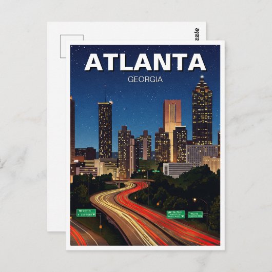 アトランタジョージアアットナイトトラベル ポストカード (正面/裏面)