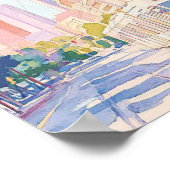 アトランタジョージアグアッシュ絵を描イラストレーション旅行 ポスター (角)