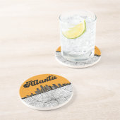 アトランタジョージアシティスカイラインと地図 コースター (側面)