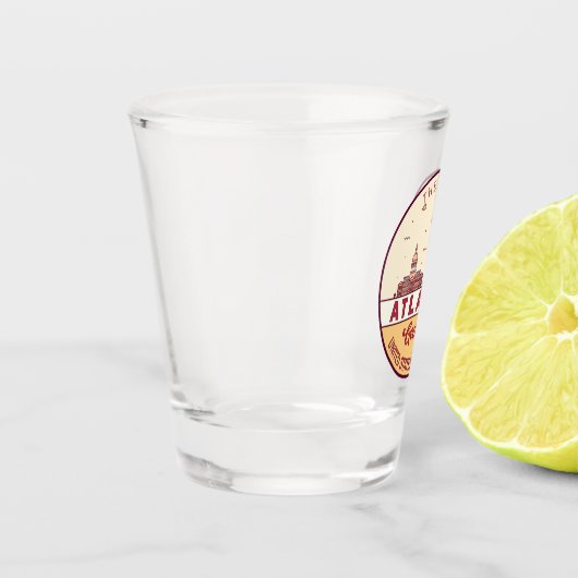 アトランタジョージアシティスカイラインエンブレム ショットグラス (左)