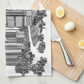 アトランタジョージアスカイラインアート キッチンタオル (四つ折り)