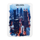 アトランタジョージアスカイラインシティビューウォーターカラー マグネット (縦)