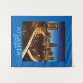 アトランタジョージアスカイラインブルー&金ゴールド夕べ タペストリー (正面(横))