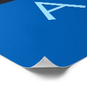 アトランタジョージアブルーと金ゴールド夕べポスター ポスター (角)