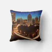 アトランタジョージアブルー&金ゴールド夕べ クッション (裏面)