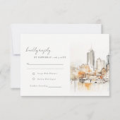 アトランタジョージアランドスケープウォーター結婚カラー 出欠カード (正面)