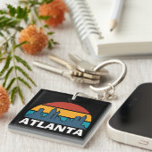 アトランタジョージアヴィンテージサンセットシティスケープ キーホルダー (正面右)