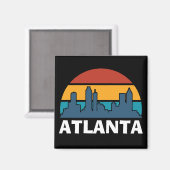 アトランタジョージアヴィンテージサンセットシティスケープ マグネット (正面/裏面)