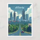 アトランタジョージアヴィンテージトラベルイラストレーション ポストカード (正面)