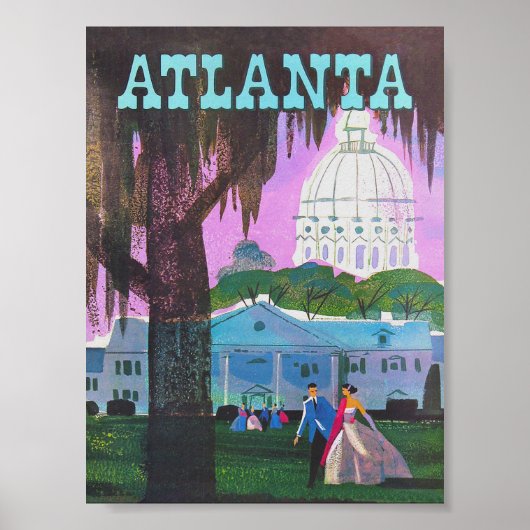 アトランタジョージアヴィンテージ旅行ポスター ポスター (正面)