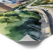 アトランタジョージア水彩画 ポスター (角)