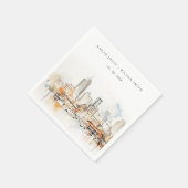 アトランタジョージア水彩風景結婚ズ スタンダードカクテルナプキン (角)