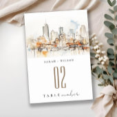 アトランタジョージア水彩風景結婚ズ テーブルナンバー