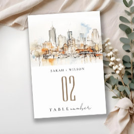 アトランタジョージア水彩風景結婚ズ テーブルナンバー