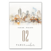 アトランタジョージア水彩風景結婚ズ テーブルナンバー (正面)